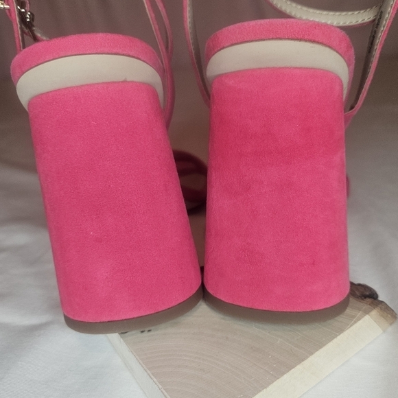 Sam Edelman Kia Fuschia Suede Heeled Sandals Retail $140 Sz 9 - Picture 8 of 16